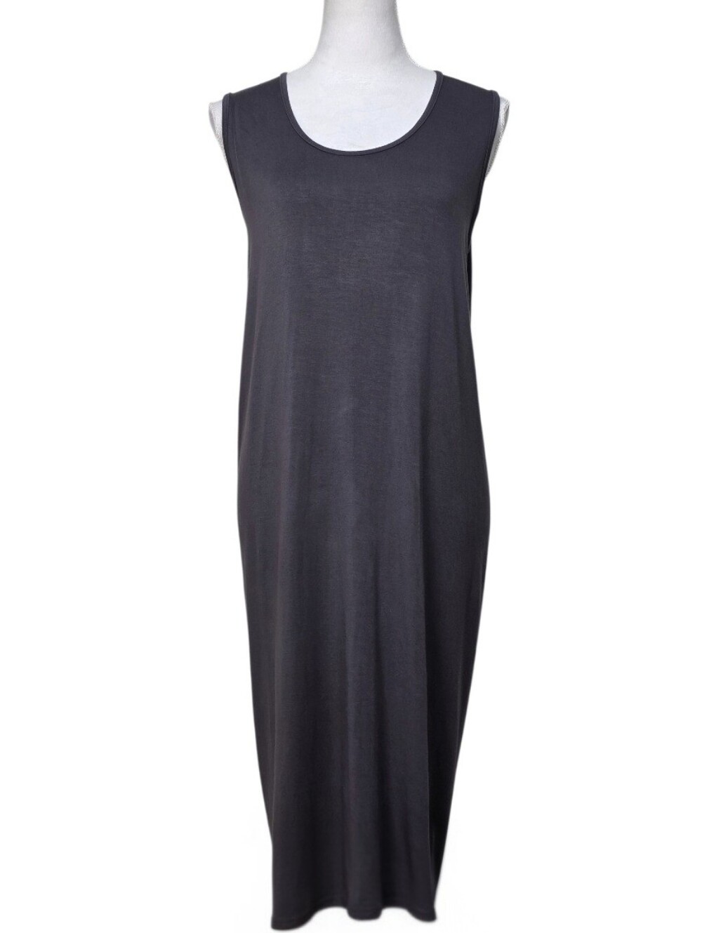 Jules Los Angeles Gray Flowy Sleeveless Midi Tank Dress Size Large